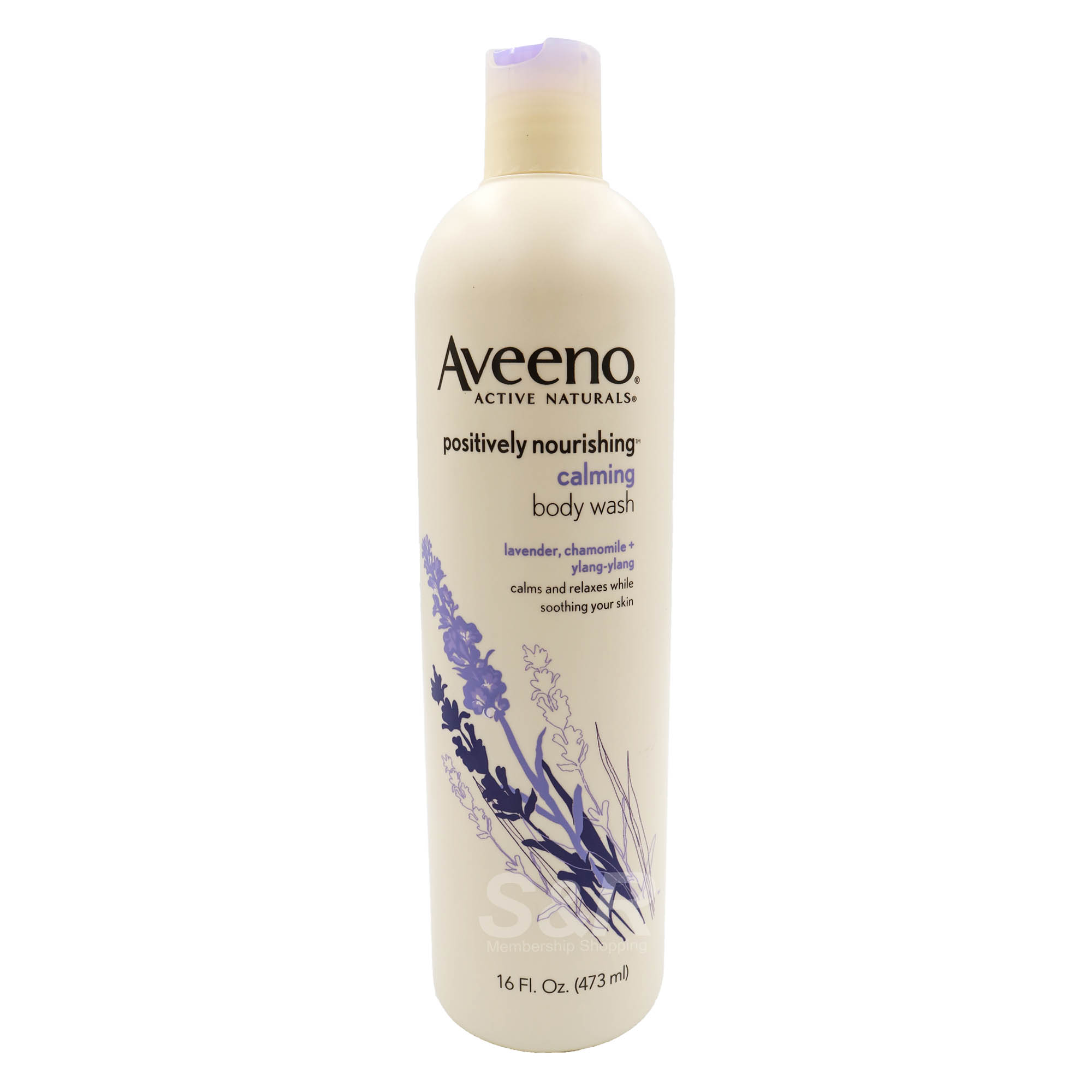 Aveeno Active Naturals Body Wash with Lavender, Chamomile and Ylang Ylang 473mL